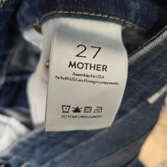 Mother Womens Looker Ankle Fray Jeans Size 27 High Waisted Skinny Fit Blue - Picture 8 of 10